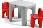 Step2 Mighty My Size Kids Table & Chair Set, Playroom Activity Table for Arts & Crafts, Made of Durable Plastic, For Toddlers 2+ Years Old, Gray & Red
