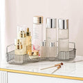 Corner Bathroom Countertop Organizer, Vanity Organizer Trays for Counter, Makeup Organizers, Perfume Tray, Skincare Shelf Storage Gifts for Women Girl Student (Smoky Gray 1 Tier)