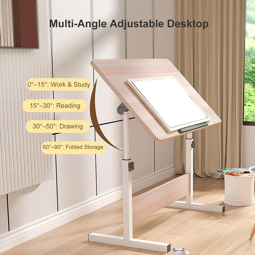 Folding Drafting Table Adjustable Art Desk Reading Couch Sofa Table | Height-...