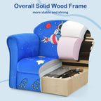 INFANS Kids Sofa, Toddler Armchair Chair with Sturdy Wood Construction Cartoon Pattern, Upholstered Children Armrest Couch for Nursery Kindergarten Playroom Preschool, Gift for Boys Girls