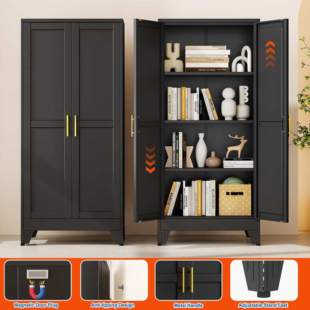 GAIOUS 61''Tall Metal Garage Storage Cabinet,File Cabinet with Door a...