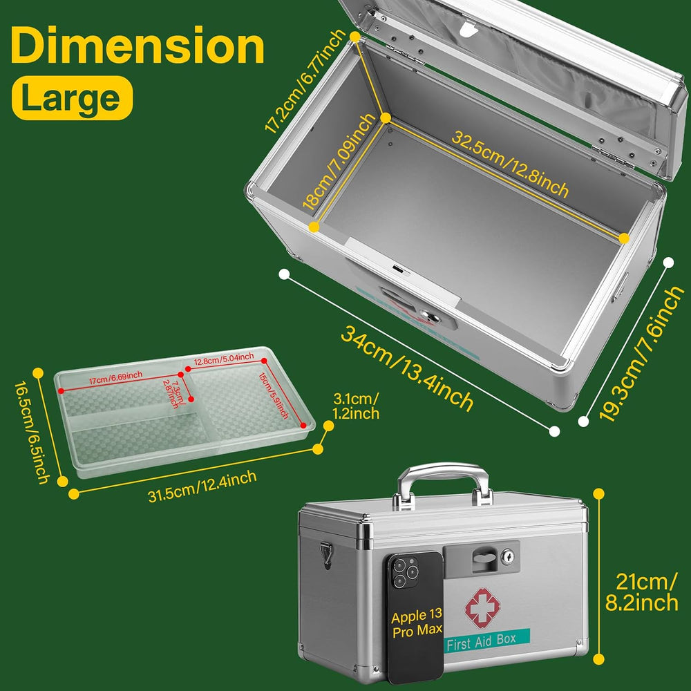 14-Inch Medicine Lock Box - Keyed Security for Home & Outdoor Use | Locka...