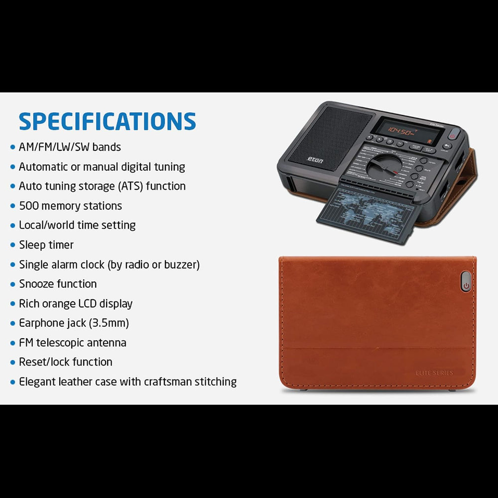 Eton Elite Traveler AM/FM, Longwave, Shortwave Radio with RDS, World Clock, 5...