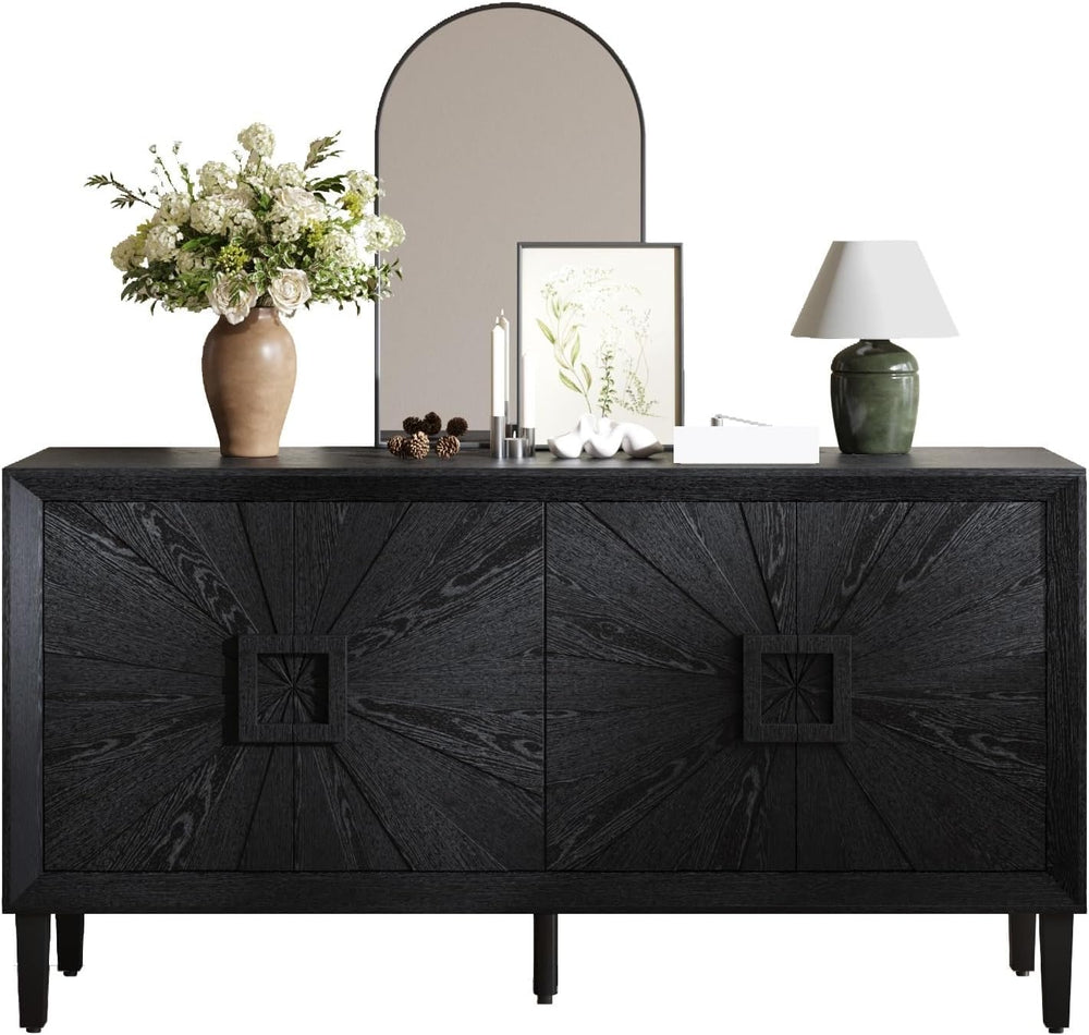 Farmhouse Storage Cabinet, Heavy-Duty TV Stand with Adjustable Shelves, Pantr...