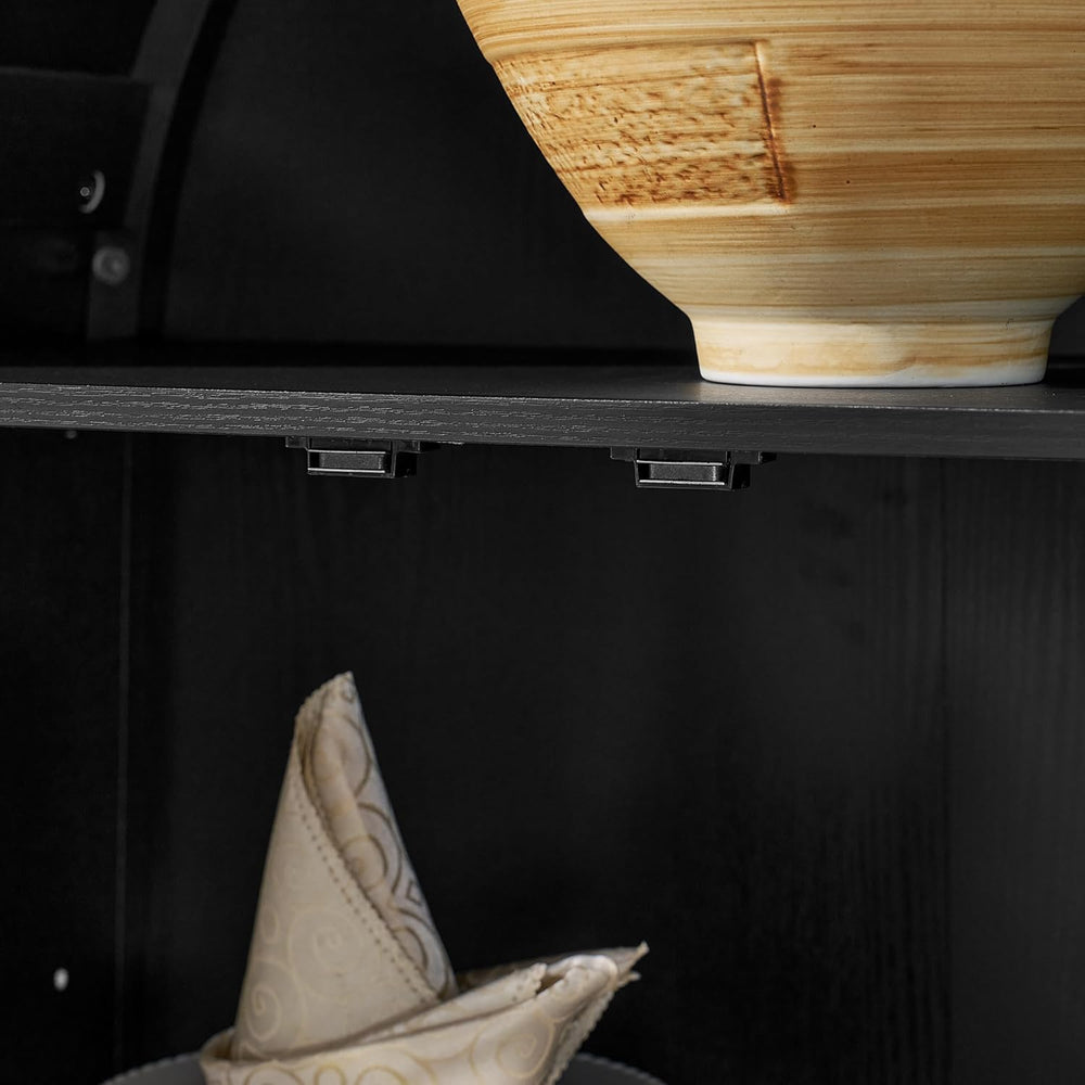 67" Arched Cabinet with Glass Doors: Pantry Cabinets for Kitchen Storage...