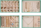 ProCase Stackable Jewelry Organizer Trays for Drawers, Jewelry Drawer Inserts Container Display Case Storage for Earring Necklace Rings Bracelet with Removable Dividers -Mint, 4 Layers