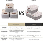 DECOMOMO Storage Baskets for Shelves - Fabric Storage Bins, Linen Closet Organizers and Storage (Grey & White, XL - 4 Pack)
