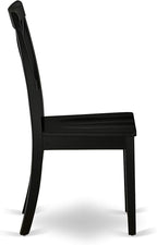 East West Furniture LGBO7-BLK-W 7 Piece Dining Set Consist of a Rectangle Dining Room Table with Butterfly Leaf and 6 Wood Seat Chairs, 42x84 Inch, Black