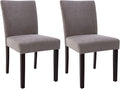 Watson & Whitely Upholstered Kitchen & Dining Room Chairs with Low Back, Performance Fabric Dining Chairs Set of 2, Modern Armless Dining Table Chairs with Solid Wood Legs, Dark Grey
