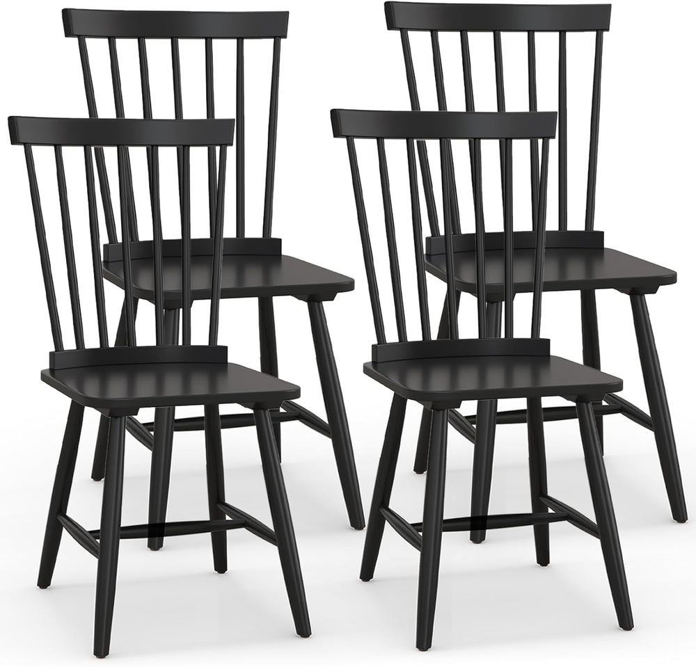 KOTEK Windsor Dining Chairs Set of 4, Wooden Kitchen Chairs with Spindle Back...