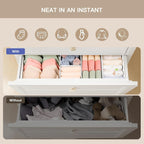Criusia Drawer Organizer Clothes, 21 Pack Dresser Organizer for Baby Clothes, Underwear, Sock- Foldable Closet Organization and Storage Dividers Bins for Nursery, Bedroom (White)
