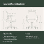 Branch Daily Chair - Vegan Leather Office Chair with Swivel, Lumbar Rest, and Adjustable Armrests - Comfortable Seating for Improved Posture and Productivity - Dune