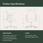 Branch Daily Chair - Vegan Leather Office Chair with Swivel, Lumbar Rest, and Adjustable Armrests - Comfortable Seating for Improved Posture and Productivity - Mahogany
