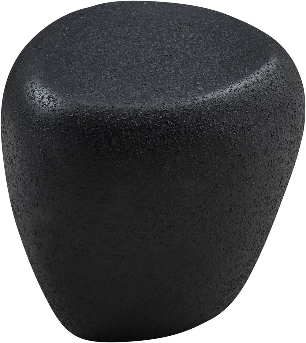 Round Side Table, Modern Faux Stone End Table, Accent Irregular Bedside Table...