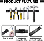 5 Pack Magnetic Tool Holder, Magnetic Strips Tool Magnet Bar PVC Coated for Garage Tool Organizer 18 In