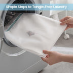 4 Pcs Large Mesh Laundry Bags for Delicates Intimates Lingerie with Zipper 2 Pcs 20” x 24”, 2 Pcs 24” x 24”