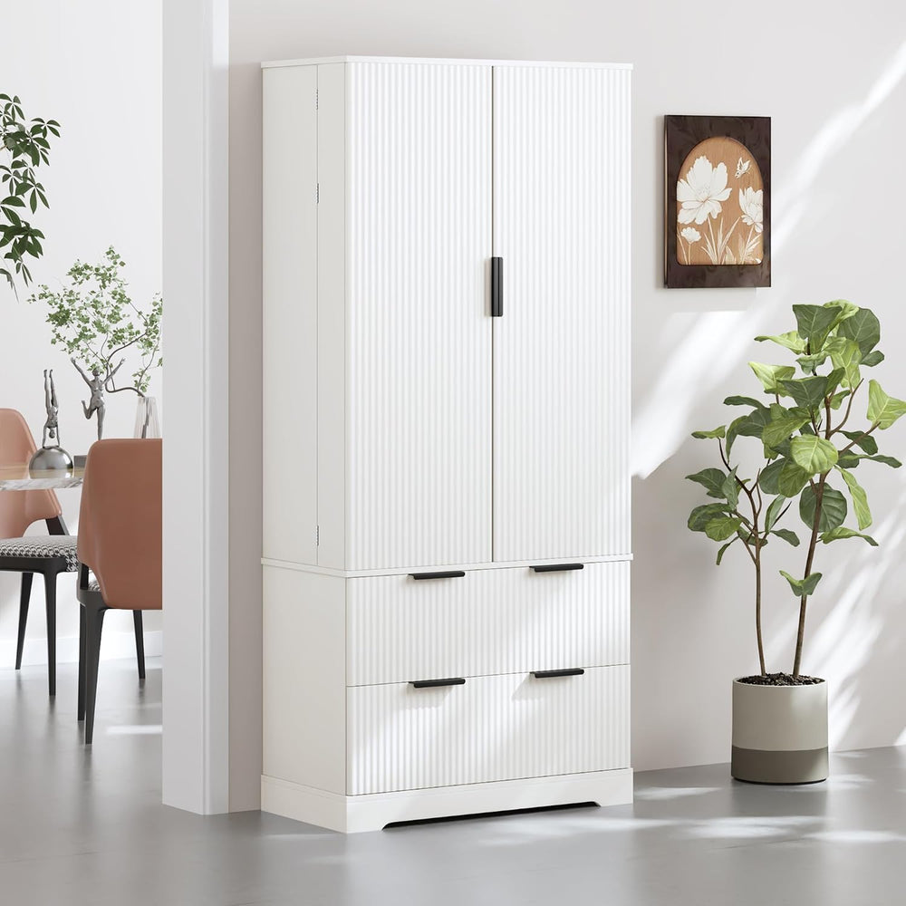 72'' Tall Farmhouse Pantry Cabinet with 2 Drawers and 2 Doors – Groov...