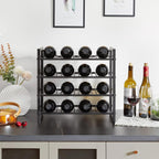 IBUYKE Metal Wine Racks Countertop,16 Bottles Wine Bottle Holder,TMJ903H | 4 Tiers Wine Rack Wine Rack Freestanding Wine Storage Cabinet for Home Kitchen Pantry Wine Cellar Bar