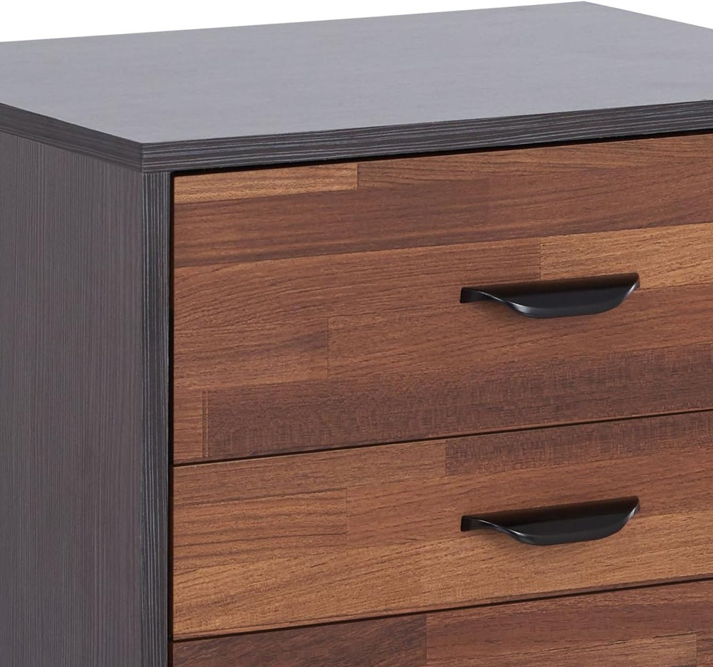 BIGTO Walnut & Espresso Finish Accent Side Table Synthetic Wood End Table...
