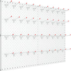 TORACK Metal Pegboard Panels and Hooks for Garage, Workbench, Shop, Shed Tool Organizer Peg Board with 1/8" & 1/4" Holes, Modular Wall-Mounted Pegboard with Pegboard Hooks(Cream White)