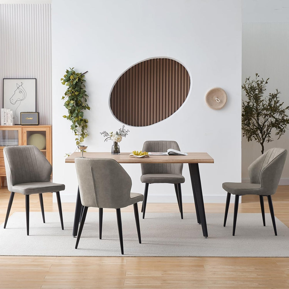 TUKAILAi Modern Dining Chairs Set of 6, Faux Leather Upholstered Kitchen Chai...