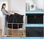 Laundry Cart Commercial Black,11.35 Bushel Large Industrial Rolling Laundry Hamper with 4 Inch Wheels,Household Heavy Duty Laundry Baskets with Stainless Steel Frame, 260 LBS Weight Capacity