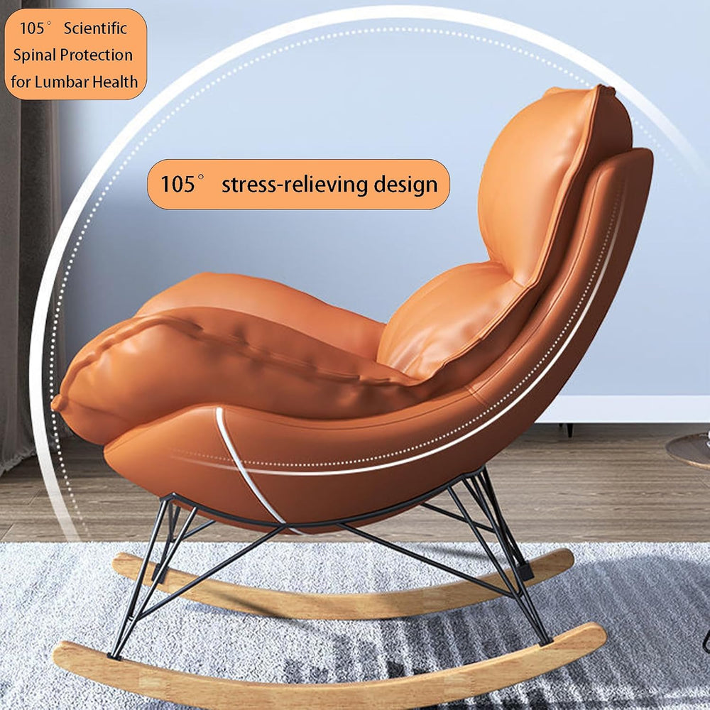 Single Rocking Chair with footrest, Made of Easy-Care Technical Fabric, ergon...