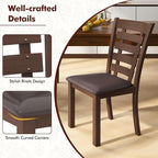 GOFLAME Upholstered Dining Chairs Set of 2, Wooden Kitchen Chairs with Padded Seat & Rubber Wood Frame, High Back Armless Dining Chairs, Dinette Side Chairs for Living Room, Dining Room