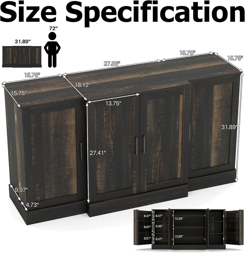 Buffet Cabinet with Storage,59" Large Farmhouse Sideboard Buffet Cabinet...