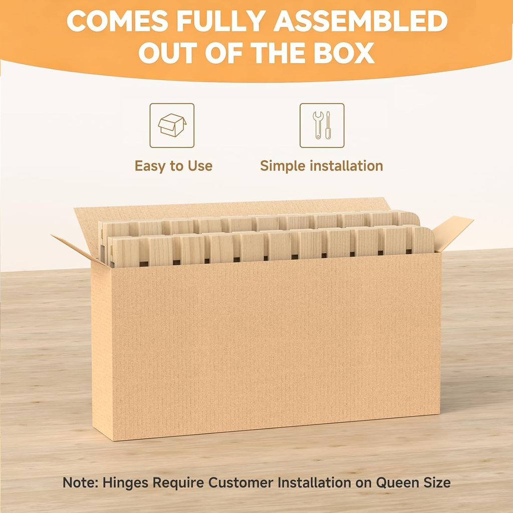 LILYPELLE Floor Bed Frame, Solid Wood Japanese Tatami Bed Frame, Foldable & Breathable & Moisture-Proof Bed Plate for Futon Mattress or Floor Sleeping, Standard Queen
