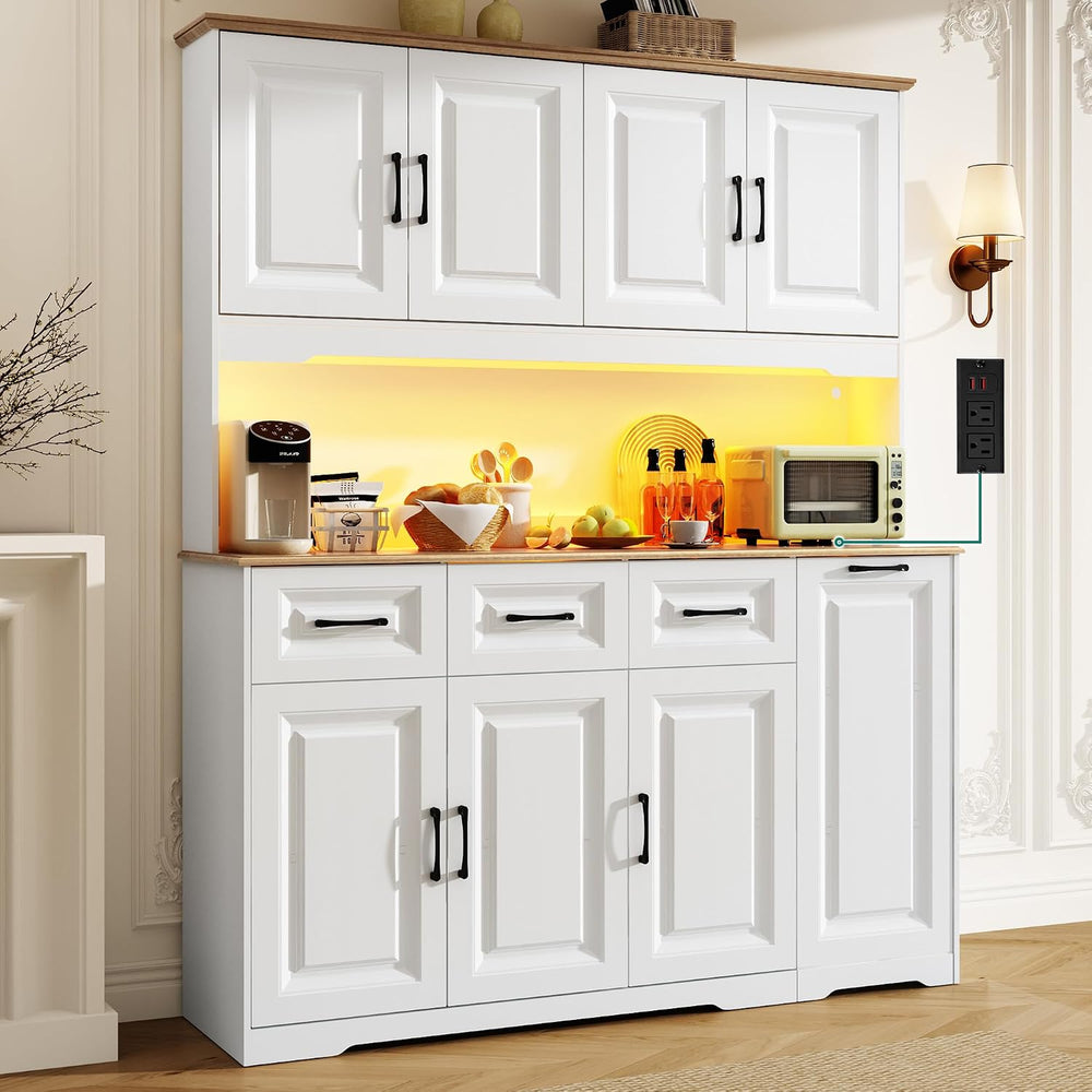 72" Tall 60" Wide Extra Large Pantry Storage Cabinet w/Power Outlet...