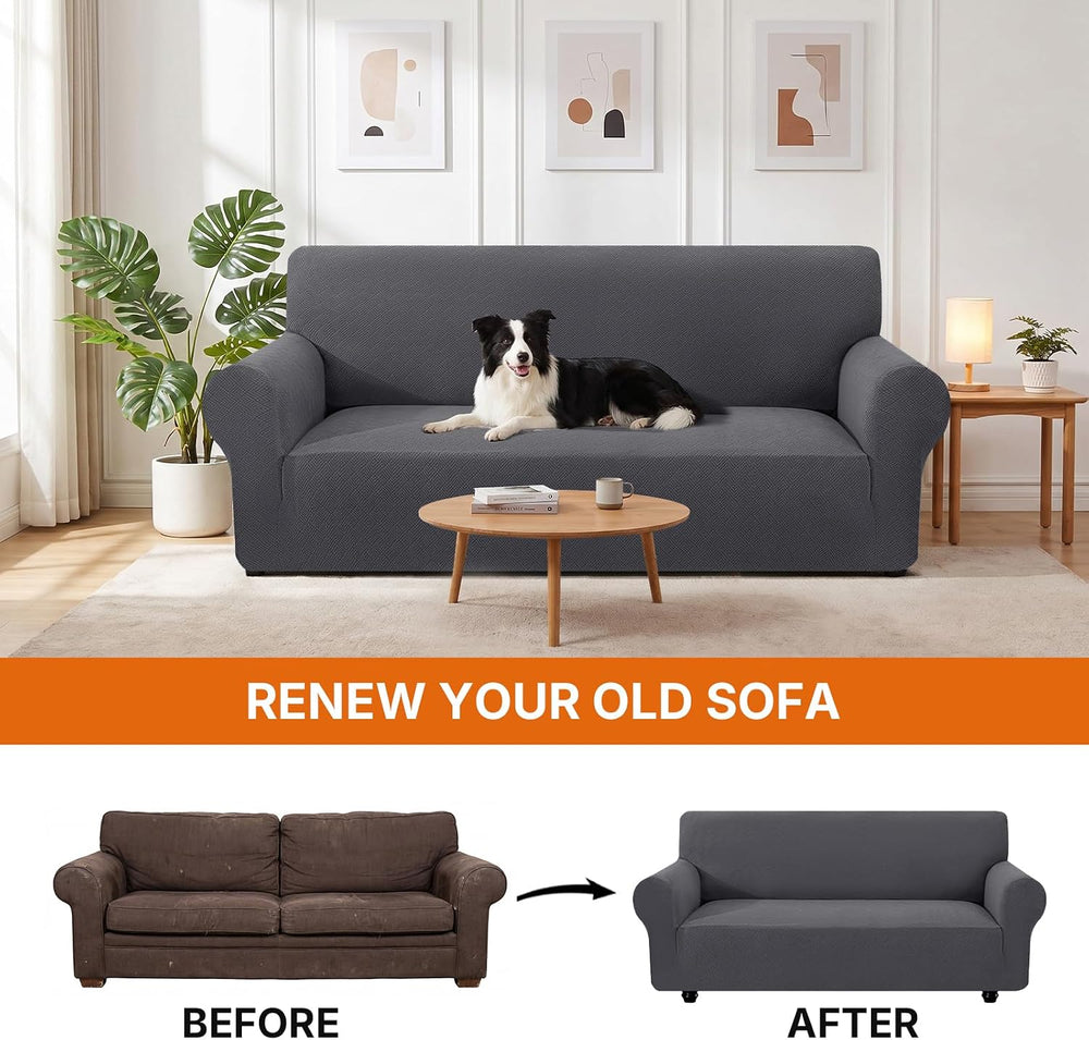 XINEAGE Stretch Armchair Slipcover, Non-Slip Pet Couch Cover,Light Gray