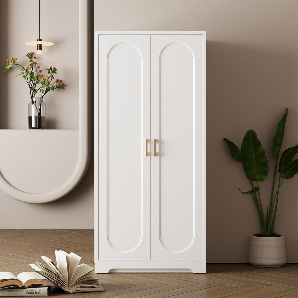 UNICOLY 60" Kitchen Pantry Cabinet, Metal Storage Cabinet with Doors and...