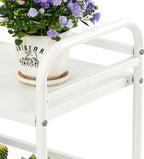 HDANI 3 Tier Metal Rolling Utility Cart,High Capacity Multi Purpose Heavy Duty Cart for Office,Kitchen,Living Room,Bedroom,White