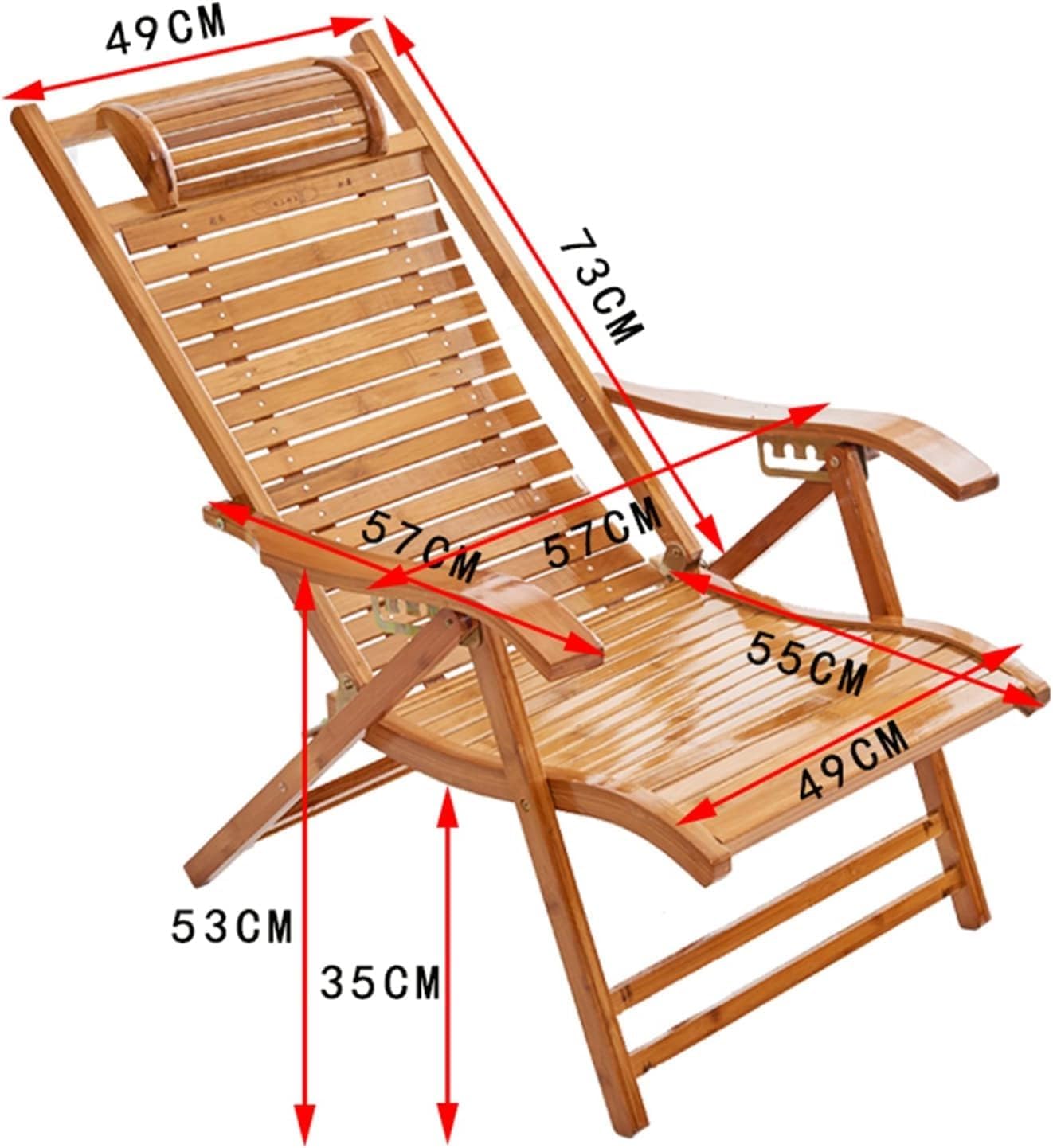 Folding Recliner, 5-Position Adjustable Sun Lounger Wooden Reclining Chair for Garden/Patio/Balcony,(Purple)