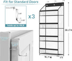 AOODA Clear Over the Door Hat Racks for Baseball Caps, Hold 48 Caps Hat Storage Organizer for Closet Wall, Deep Pockets Hanging Snapback Holder Shelves with 3 Hooks, Black