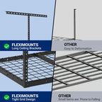 FLEXIMOUNTS 2x3 Overhead Garage Storage Rack, Adjustable Organization System, Heavy-Duty Metal Ceiling Racks, 155lbs Weight Capacity, Black, Classic Series
