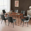 Modern Upholstered Dining Chairs Set of 6 with Thick Seat Cushion and Curved Back, Synthetic Leather Mid-Century Dinner Chair for Kitchen, Dining Room,Cafe (Faux Leather-Gray, Set of 6)