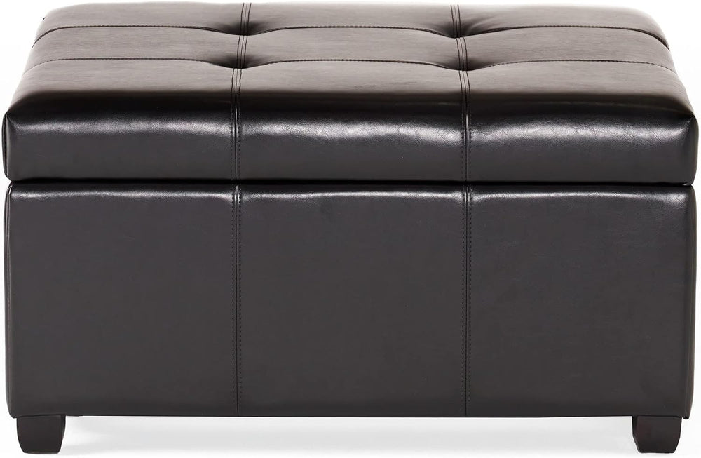 Christopher Knight Home Carlsbad Bonded Leather Storage Ottoman, Espresso