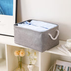combocube 15.7 x 11.8 x 8.2 Inch Fabric Storage Bins for Shelves, Linen Storage Organizer Storage Basket with Ropes for Laundry, Home, Closet, Office, Clothes, Toys Organizer