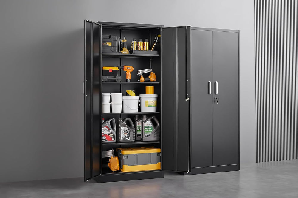 Approgreent Metal Storage Cabinet with Adjustable Shelves, Garage Cabinet wit...