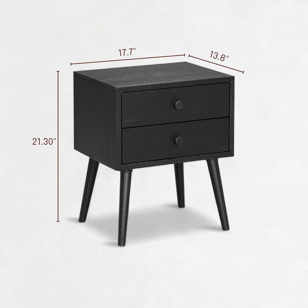 NTC Lux Nightstand with 2 Drawers, Featuring Adaptable Design, 150 lbs Load Capacity, Water-Resistant, Elevate Your Space, Easy Assembly - Burnt Black