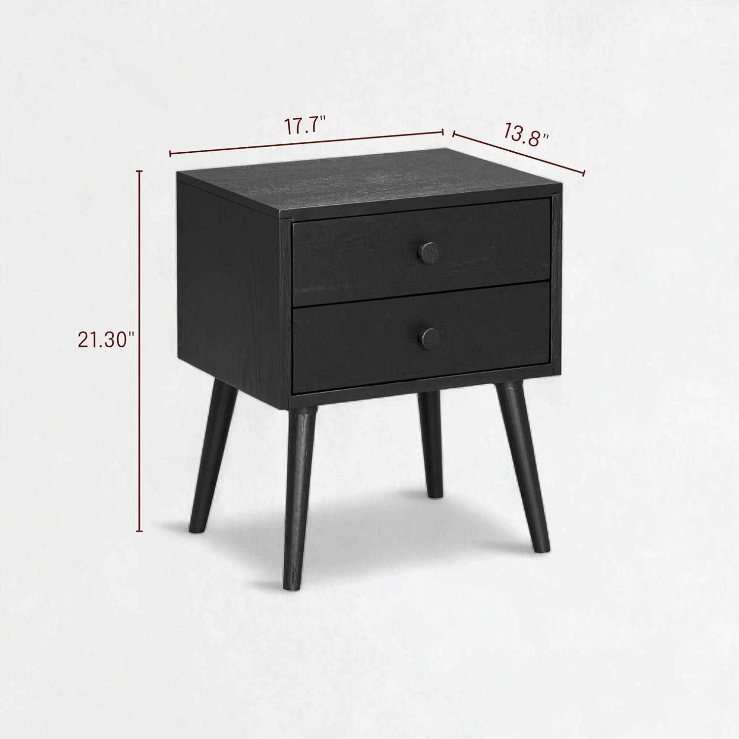 NTC Lux Nightstand with 2 Drawers, Featuring Adaptable Design, 150 lbs Load Capacity, Water-Resistant, Elevate Your Space, Easy Assembly - Burnt Black