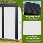 Patiowell 5x3 FT Outdoor Storage Shed, Garden Tool Shed with Sloping Roof and Lockable Door, Metal Shed for Backyard Garden Patio Lawn, White