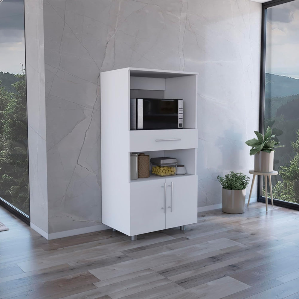 24.4" D*16.54" W*48" H Kitchen Pantry with Drawer & 2 Open...