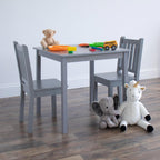 Humble Crew Toddler Table and Chair Set for Kids, Wood Activity Furniture | Sturdy 3 piece playroom or bedroom desk, perfect size for crafts, snacks, homework, and learning, includes 2 matching seats