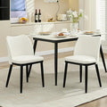 Wooden Dining Chairs Set of 2, Upholstered Kitchen Dining Room Chairs with Padded Seat and Wood Legs, Modern Fabric Side Dinner Chair for Kitchen, Dining Room, Restaurant, Cafe