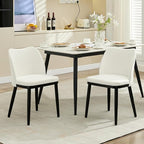 Wooden Dining Chairs Set of 2, Upholstered Kitchen Dining Room Chairs with Padded Seat and Wood Legs, Modern Fabric Side Dinner Chair for Kitchen, Dining Room, Restaurant, Cafe