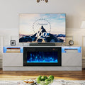 oneinmil 80” TV Stand with 36” Electric Fireplace, Large Modern Media Entertainment Center with Storage Cabinet and 12 Colors LED Lights for TVs Up to 90", Grey+Black