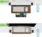 ETHU Keyboard Tray Under Desk, 19.7" X 11.81" Small Size Keyboard Drawer with C Clamp-on Mount Easy to Install, Computer Keyboard Stand Slide Pull Out, Ergonomic Keyboard Tray for Home, Office